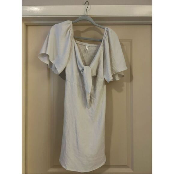 NEW Dokotoo Deep V Neck Elegant Bow tie Mini Dress S - Picture 3 of 4